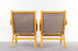 Leather & Beech Lounge Chair Pair - (326-095)