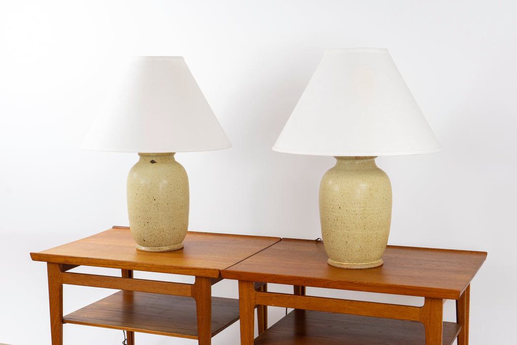 2 Mid-Century Modern Ceramic Table Lamps - (D1523)