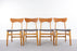 4 Danish Mid Century Teak & Oak Dining Chairs - (327-125)