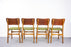 4 Danish Mid Century Teak & Beech Dining Chairs - (327-097)