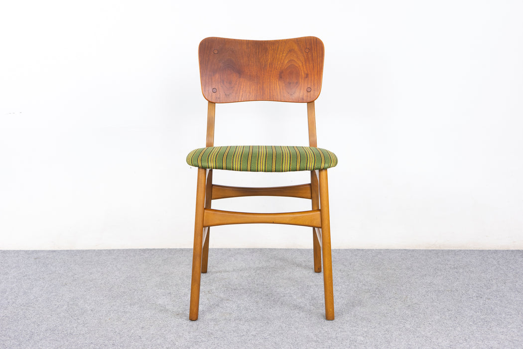 4 Danish Mid Century Teak & Beech Dining Chairs - (327-097)