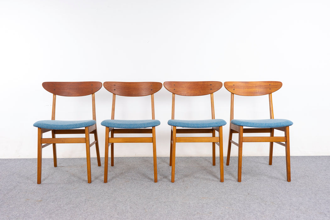 4 Danish Modern Teak & Beech Dining Chairs - (327-126)