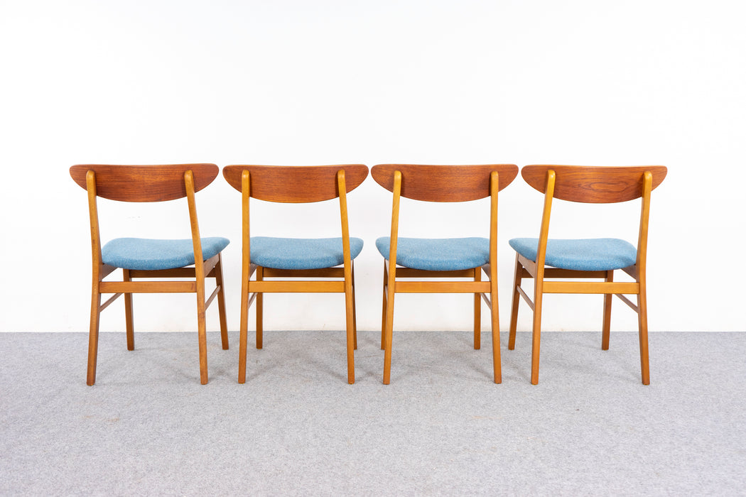 4 Danish Modern Teak & Beech Dining Chairs - (327-126)