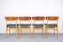 4 Danish Mid-Century Teak & Beech Dining Chairs - (326-123)