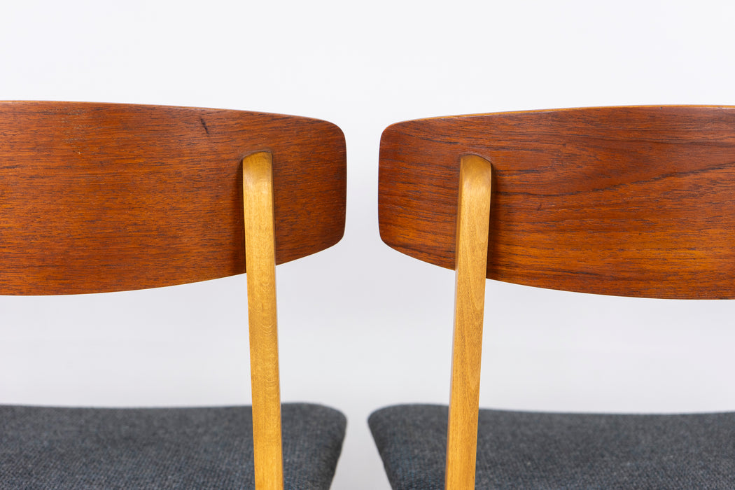 4 Danish Mid-Century Teak & Beech Dining Chairs - (326-123)