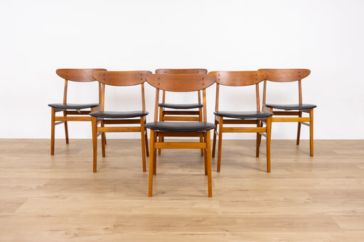 6 Danish Mid-Century Teak & Beech Dining Chairs - (D1499)