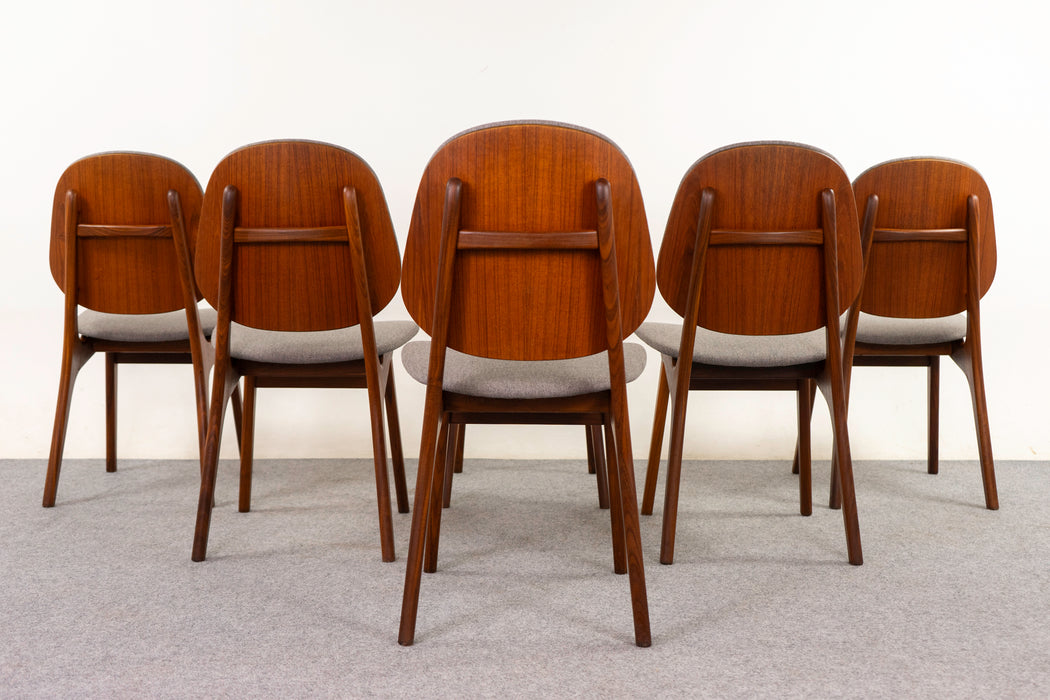 6 Teak Dining Chairs by Arne Hovmand Olsen- (D1272)