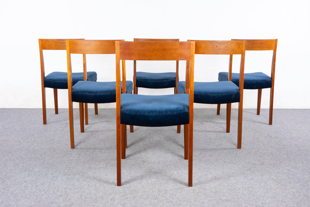 6 Danish Mid-Century Teak Dining Chairs - (D1480)