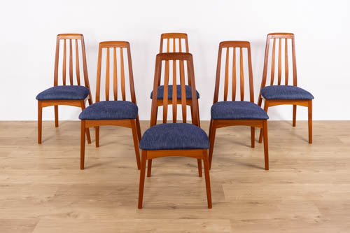 6 Mid-Century Modern Teak Dining Chairs - (D1602)