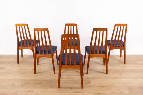 6 Mid-Century Modern Teak Dining Chairs - (D1602)