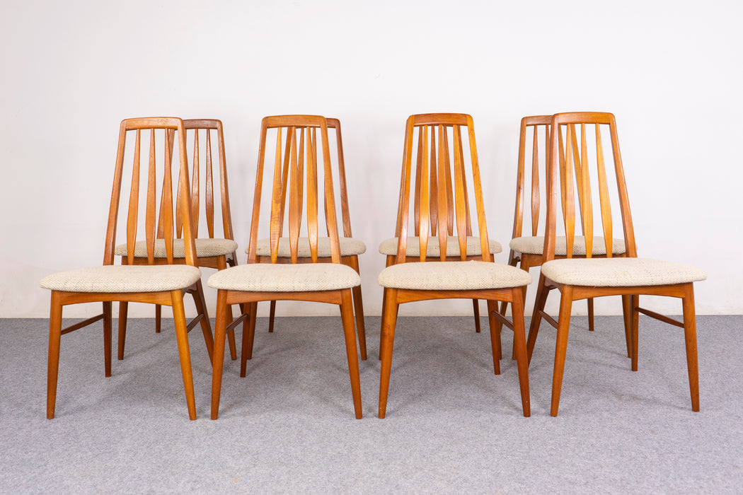 8 Teak Eva Dining Chairs by Niels Kofoed - (326-145)