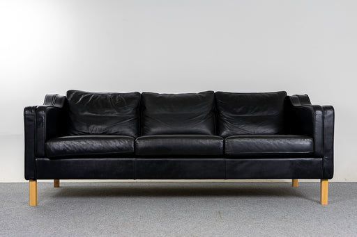 Danish Modern Leather Sofa  - (321-217)