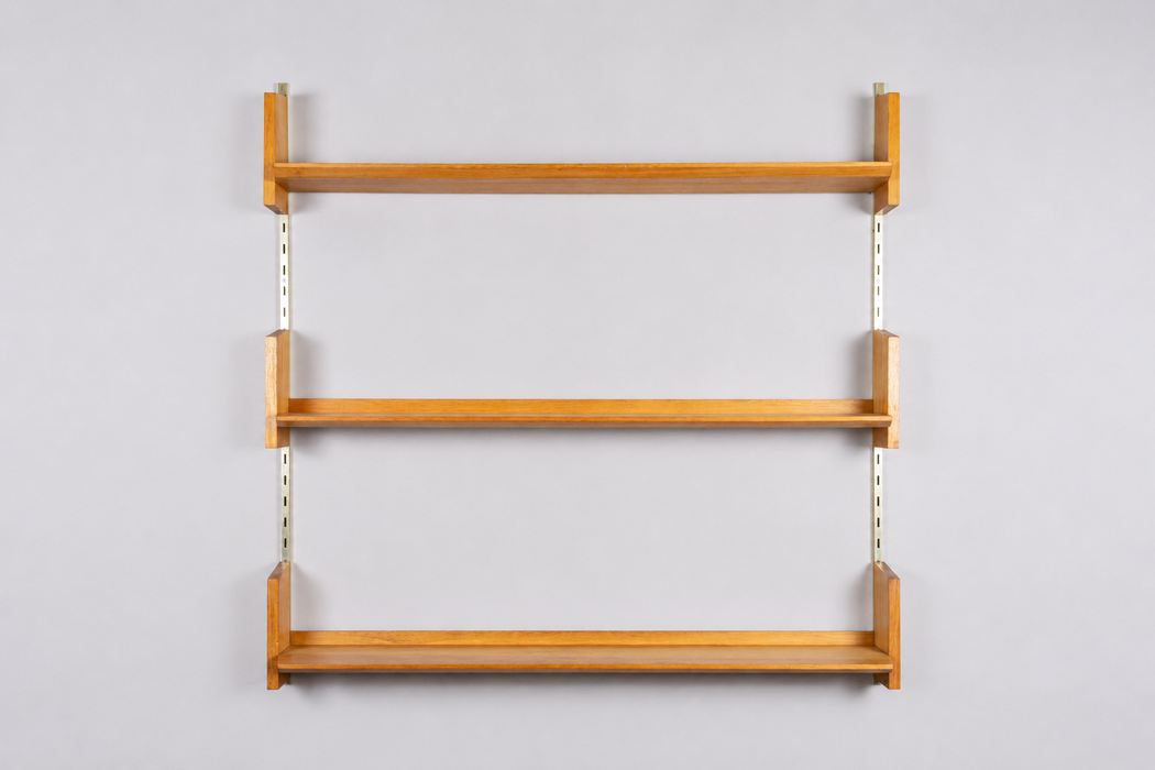 German Mid-Century Beech Wall Unit by WK Möbel - (327-013.2)