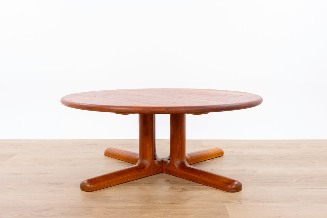 Danish Mid-Century Solid Teak Round Coffee Table by Drylund - (D1537)