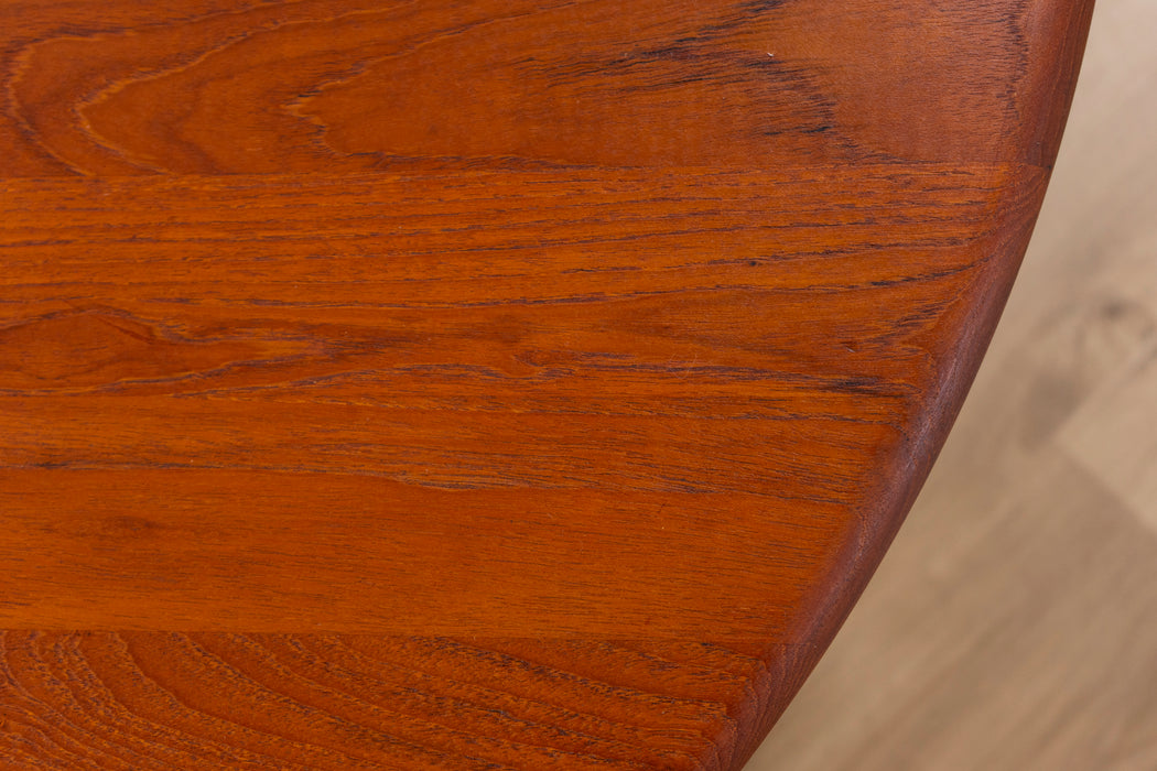 Danish Mid-Century Solid Teak Round Coffee Table by Drylund - (D1537)