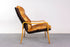 Beech & Leather Lounge Chair - (324-154)
