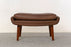 Leather & Teak Footstool - (326-181)