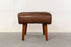 Leather & Teak Footstool - (326-181)