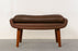 Leather & Teak Footstool - (326-181)