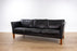 Danish Modern Black Leather Sofa - (327-146)
