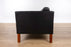 Danish Modern Black Leather Sofa - (327-146)