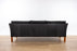 Danish Modern Black Leather Sofa - (327-146)