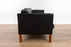 Danish Modern Black Leather Sofa - (327-146)