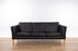 Danish Mid-Century Black Leather Sofa - (327-147)