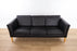 Danish Mid-Century Black Leather Sofa - (327-147)
