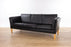 Danish Mid-Century Black Leather Sofa - (327-147)
