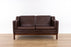 Danish Mid-Century Brown Leather Loveseat- (D1581)