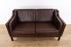 Danish Mid-Century Brown Leather Loveseat- (D1581)