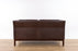 Danish Mid-Century Brown Leather Loveseat- (D1581)