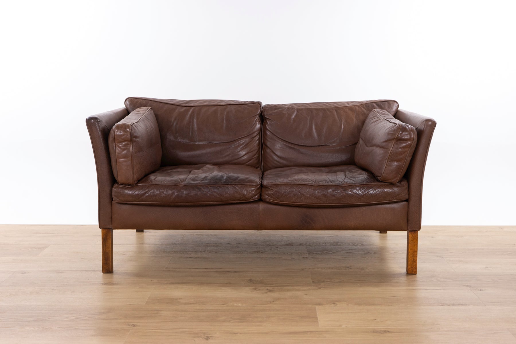 Danish Mid-Century Leather Loveseat by Stouby - (D1559)