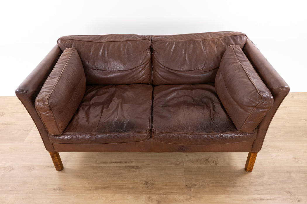 Danish Mid-Century Leather Loveseat by Stouby - (D1559)