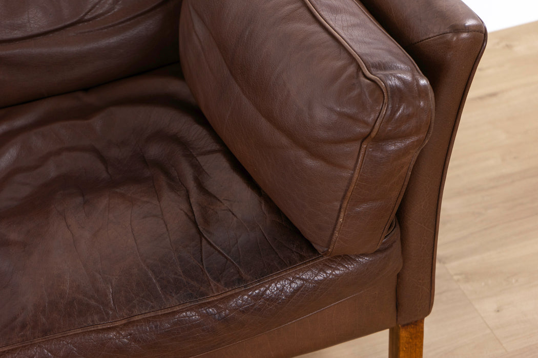 Danish Mid-Century Leather Loveseat by Stouby - (D1559)
