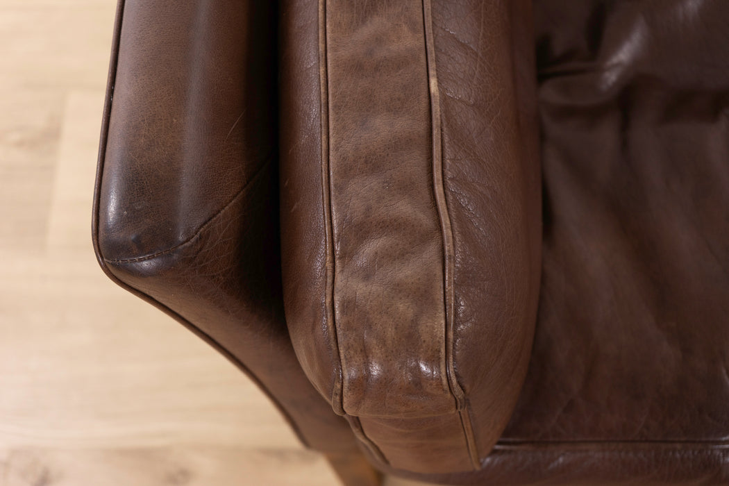 Danish Mid-Century Leather Loveseat by Stouby - (D1559)