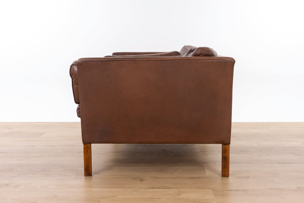 Danish Mid-Century Leather Loveseat by Stouby - (D1559)