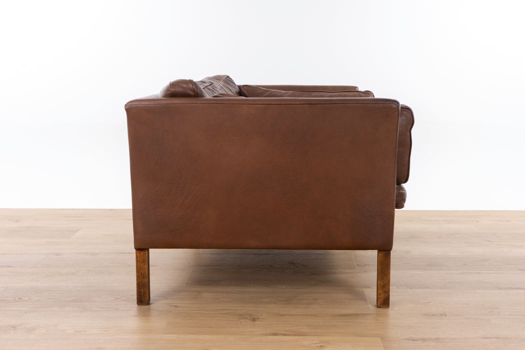 Danish Mid-Century Leather Loveseat by Stouby - (D1559)
