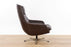 Danish Modern Leather Swivel Chair - (326-079)