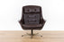 Danish Modern Leather Swivel Chair - (326-079)