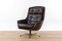 Danish Modern Leather Swivel Chair - (326-079)