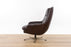 Danish Modern Leather Swivel Chair - (326-079)
