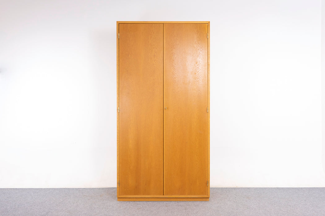 Danish Modern Oak Wardrobe Cabinet - (327-058)