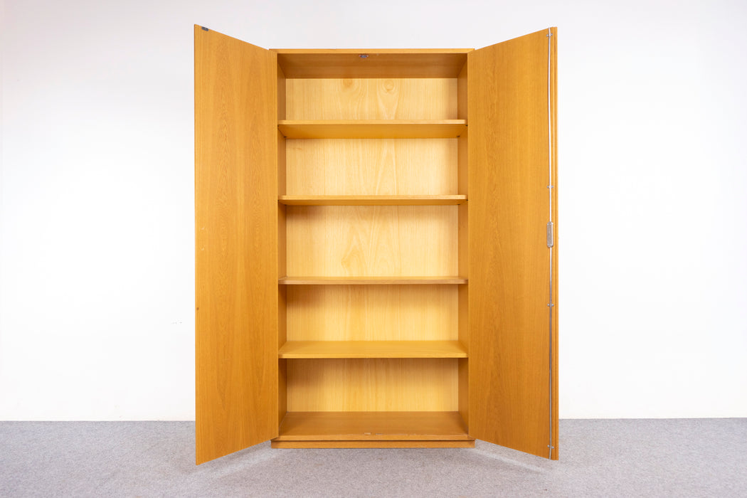 Danish Modern Oak Wardrobe Cabinet - (327-058)