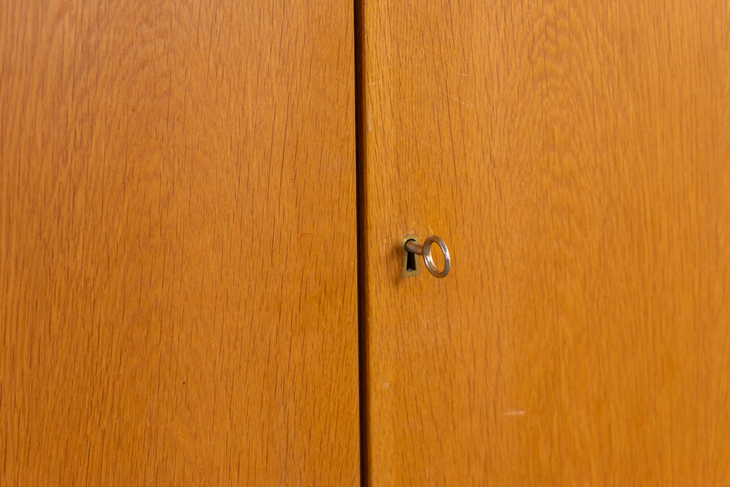 Danish Modern Oak Wardrobe Cabinet - (327-058)