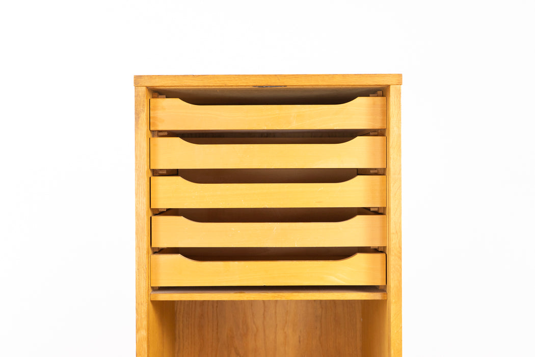 Danish Modern Oak File Cabinet - (327-101)