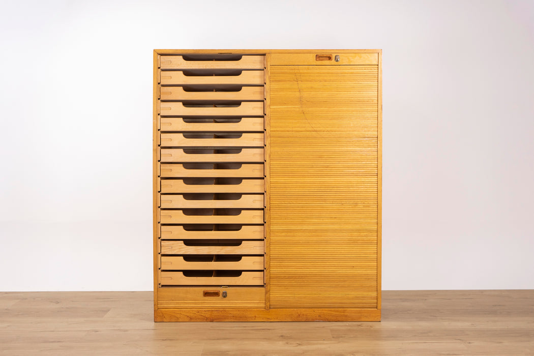 Danish Modern Oak File Cabinet - (327-103)
