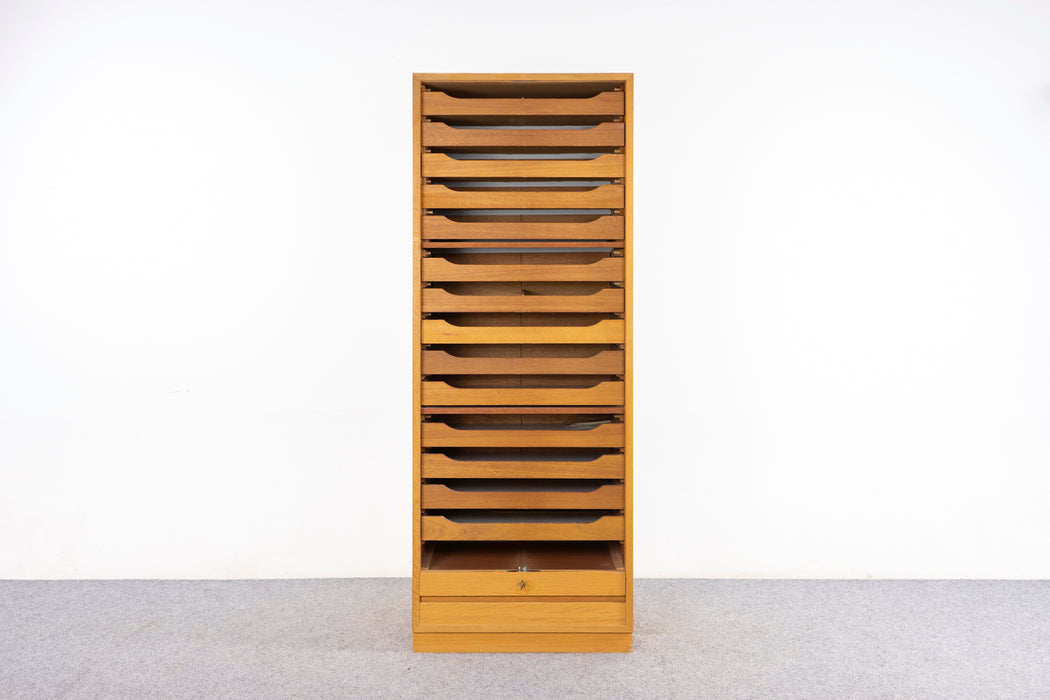 Danish Modern Oak File Cabinet - (327-105)