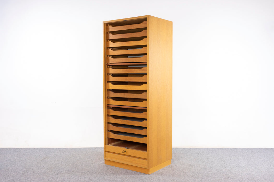 Danish Modern Oak File Cabinet - (327-105)